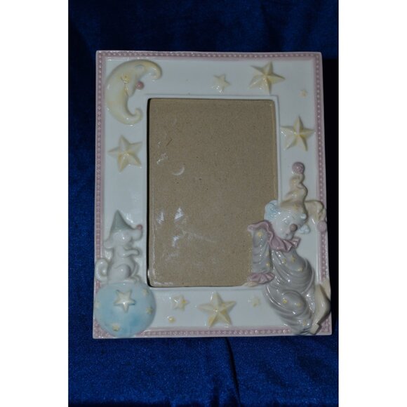 Circus Nursery Clown Moon Stars Baby Picture Photo Frame - Picture 2 of 7